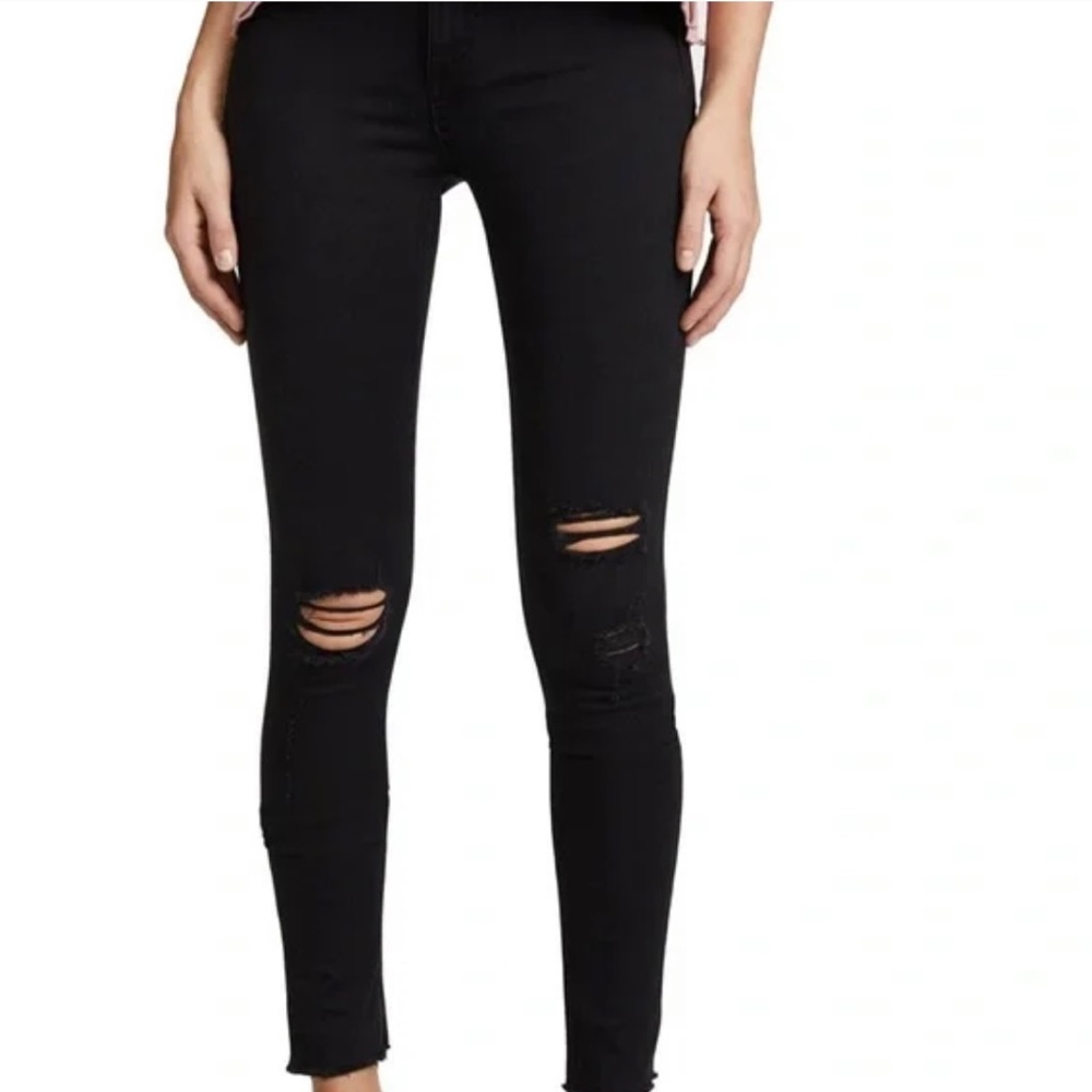RAG & BONE• black distressed skinny jean
